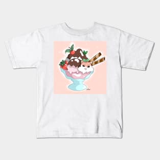 Kawaii fox ice cream Kids T-Shirt